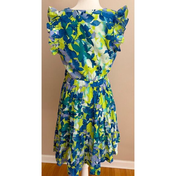 Taylor Sleeveless Abstract Floral Print A-Line V-Neck Dress Size Small - Picture 6 of 14